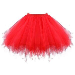 Women's Short Vintage Ballet Skirt Red